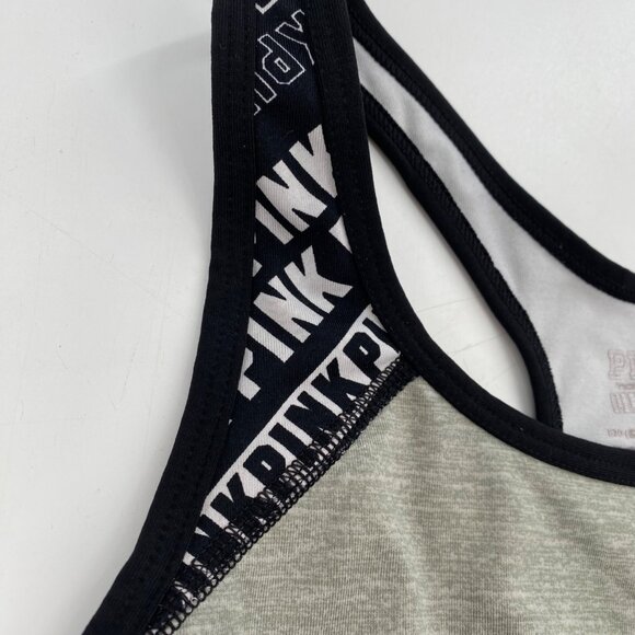 PINK Victoria's Secret Ultimate Pullover Racerback Sports Bra Size XS Gray/Green - Picture 3 of 6